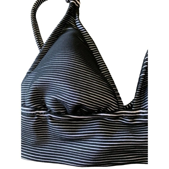 Shade & Shore Swimsuit Bathing Suit Top Black & White Size S 4-6 NWT $23 - Picture 2 of 10